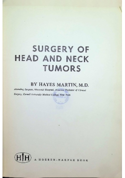 Surgery of head and neck tumors