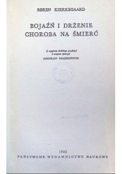 Bojaźń i drżenie choroba na śmierć
