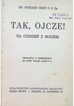 Tak Ojcze 1938 r.