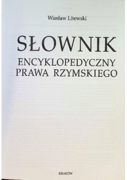 Słownik Encyklopedyczny Prawa Rzymskiego