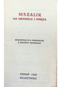 Mszalik na niedziele i święta