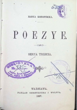 Poezye, Seria 3, 1887r,