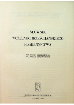 Słownik wczesnochrześcijańskiego piśmiennictwa