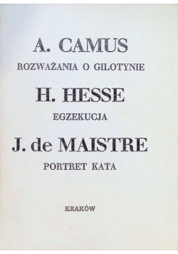 Rozważania o gilotynie Egzekucja Portret kata