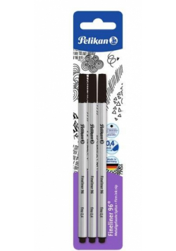 Cienkopis Fineliner 96 0,4mm czarny 3szt
