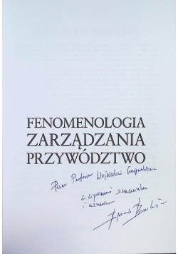 Fenomenologia zarządzania Przywództwo