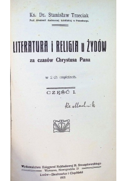 Literatura i religia u Żydów Część 1 1911 r.