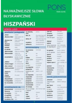 Najważniejsze słowa błyskawicznie. Hiszpański
