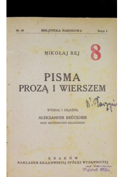 Pisma prozą i wierszem 1921 r.