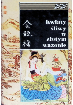 Kwiaty śliwy w złotym wazonie