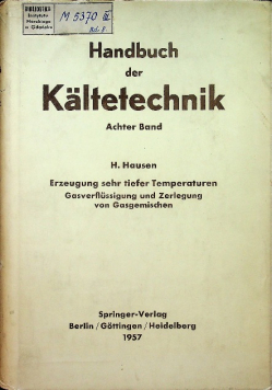 Handbuch der kaltetechnik