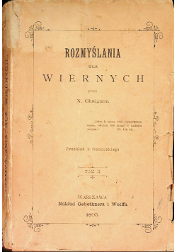 Rozmyślania dla wiernych Tom II 1895 r