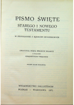 Pismo święte Starego i Nowego Testamentu