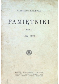 Mickiewicz Pamiętniki Tom II 1927 r.