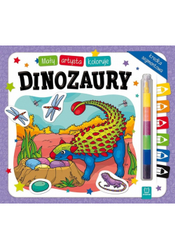 Mały artysta koloruje dinozaury
