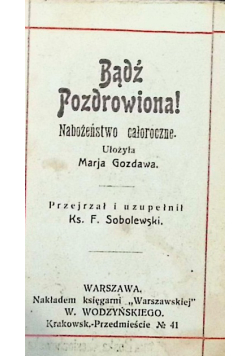 Bądź Pozdrowiona 1901 r.