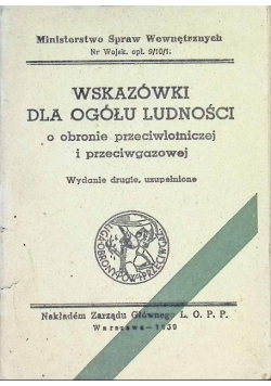 Wskazówki dla ogółu ludności 1939 r.