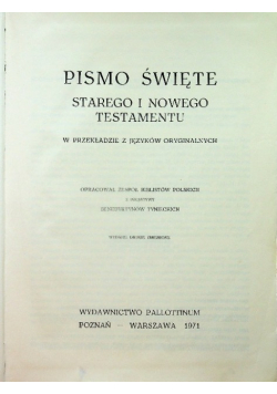 Pismo święte starego i nowego testamentu