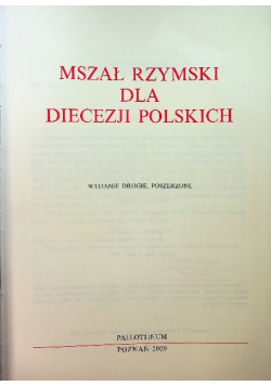 Mszał Rzymski dla diecezji polskich