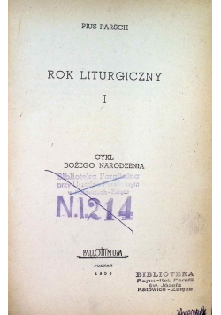 Rok liturgiczny  Tom I 1950 r