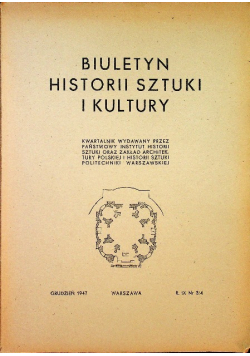 Biuletyn historii sztuki i kultury Rok IX Nr 1/ 2 1947 r.
