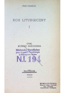 Rok liturgiczny  Tom I 1950 r
