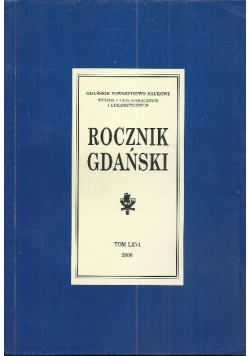 Rocznik gdański Tom LXVI