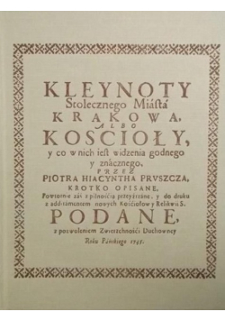Kleynoty Stołecznego Miasta Krakowa z 1745 r