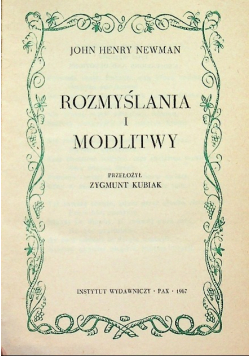 Rozmyślania i modlitwy