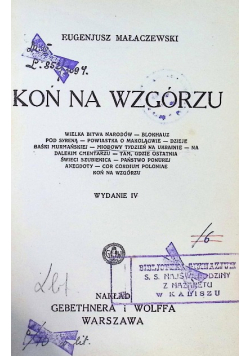 Koń na wzgórzu 1921 r.