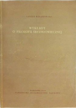 Wykłady o filozofii średniowiecznej