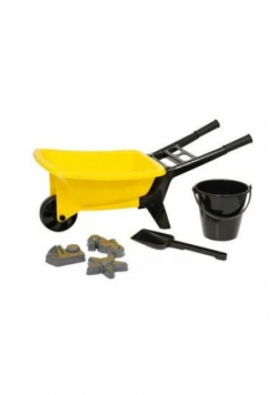 Taczka z akcesoriami do piasku 56cm żółta
