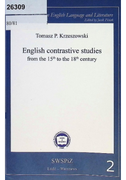 English contrastive studies from the 15th to the 18th century Tom 2