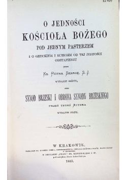 O jedności kościoła Bożego pod jednym pasterzem 1885 r.