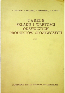 Tabele składu i wartości odżywczych produktów spożywczych