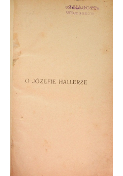 O Józefie Hallerze 1923 r.