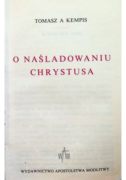 O naśladowaniu Chrystusa