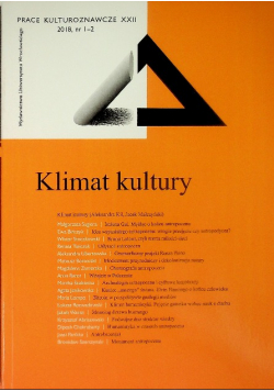 Prace Kulturoznawcze XXII 2018 Nr 1-2  Klimat kultury