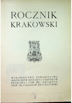 Rocznik Krakowski Tom XIII 1911 r.