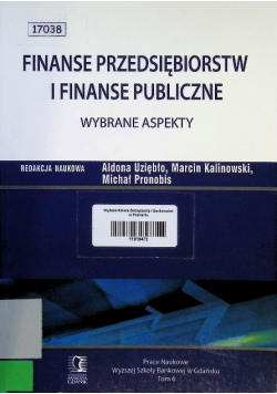 Finanse przedsiębiorstw i finanse publiczne