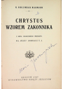 Chrystus wzorem zakonnika 1927 r.