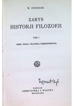 Zarys historji filozofji Tom I 1930 r.