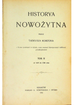 Historya nowożytna Tom 2 1903 r.