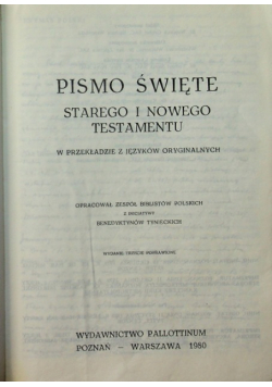 Pismo święte Starego i Nowego Testamentu
