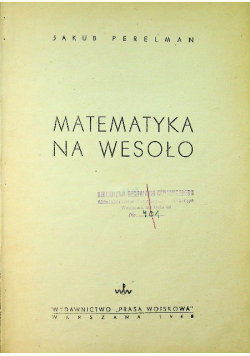 Matematyka na wesoło 1948 r.