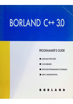 Borland C++ 3.0 Programmer's Guide