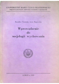 Wprowadzenie  do socjologii wychowania