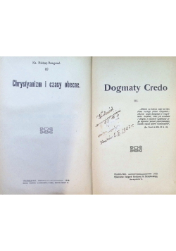 Chrystyanizm i czasy obecne Dogmaty Credo Tom 3 1910 r.