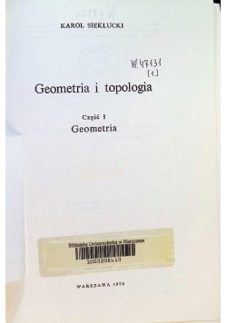 Geometria i Topologia Część 1