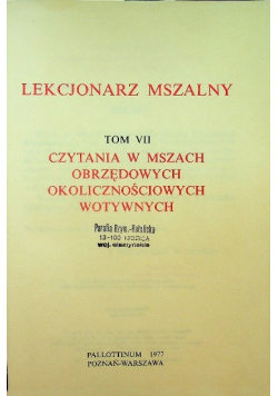 Lekcjonarz mszalny tom VII